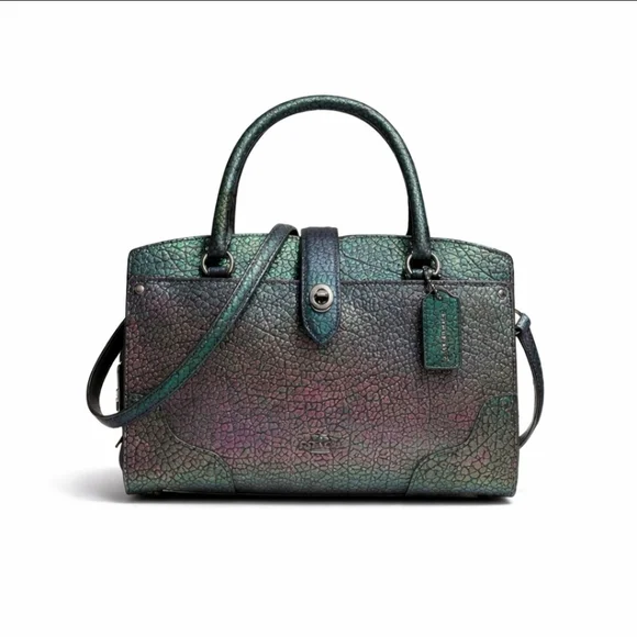 Coach Mercer 24 Iridescent Hologram Leather Satchel Crossbody NWT Auth - Picture 1 of 16